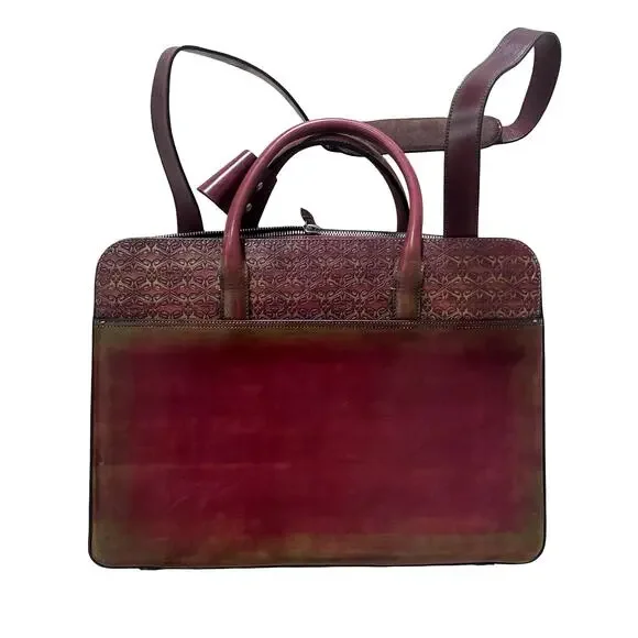 Zenori 1946 Firenze Vintage Maroon Red Briefcase